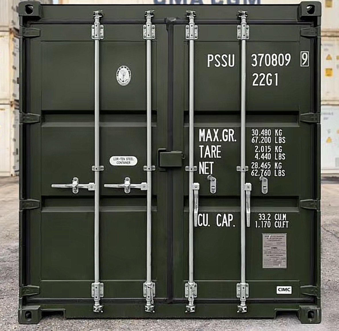 Conteneur maritime 20ft (pieds)